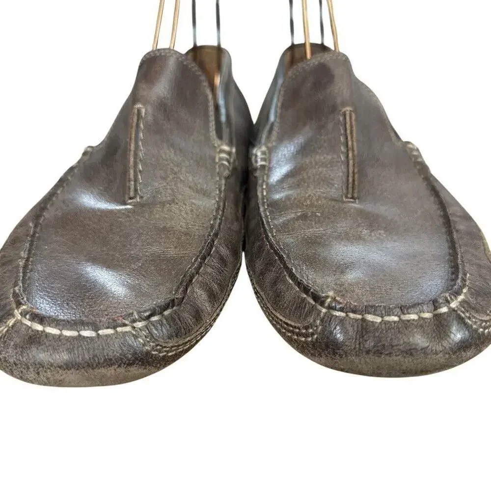 Clarks Mens Ashmont Race Driving Loafers Brown Leather Slip On Shoes sz 13 M